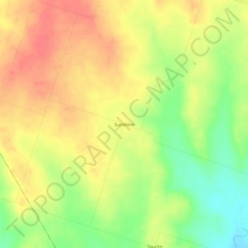 Mappa topografica Sunshine, altitudine, rilievo