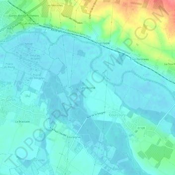 Mappa topografica Gâte Bourse, altitudine, rilievo