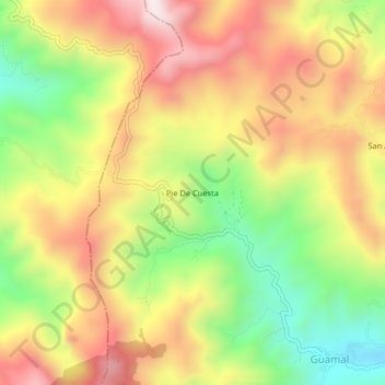Mappa topografica Pie De Cuesta, altitudine, rilievo