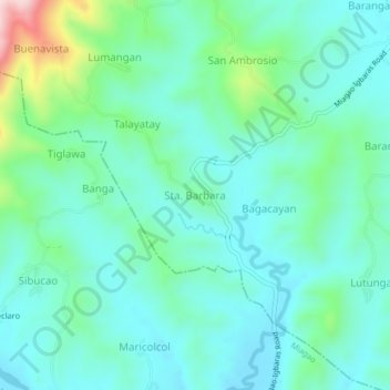 Mappa topografica Sta. Barbara, altitudine, rilievo