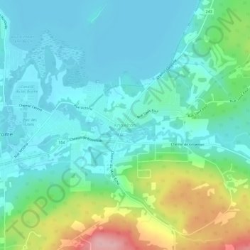 Mappa topografica Knowlton, altitudine, rilievo