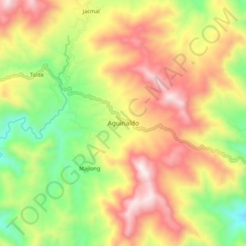Mappa topografica Aguinaldo, altitudine, rilievo
