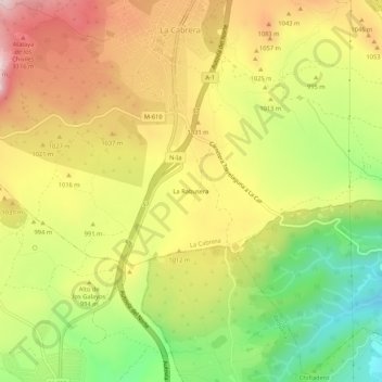Mappa topografica La Rabusera, altitudine, rilievo