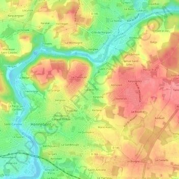 Mappa topografica Lalumec, altitudine, rilievo