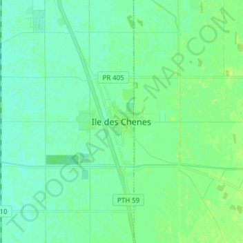 Mappa topografica Ile des Chenes, altitudine, rilievo