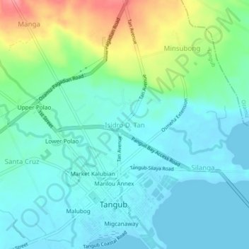 Mappa topografica Isidro D. Tan, altitudine, rilievo