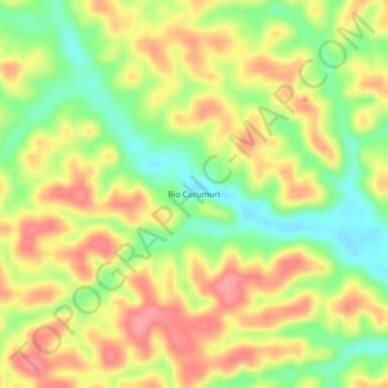 Mappa topografica Rio Curumuri, altitudine, rilievo