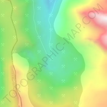 Mappa topografica Codelco Andina, altitudine, rilievo