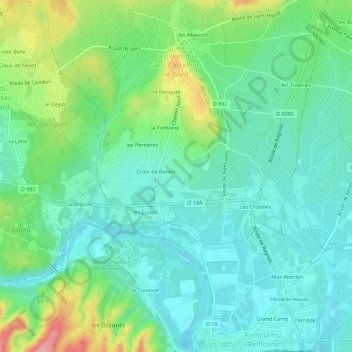 Mappa topografica Moure de Pujol, altitudine, rilievo