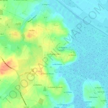 Mappa topografica La Championnère, altitudine, rilievo
