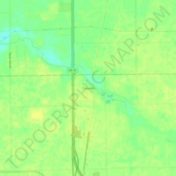 Mappa topografica Cassville, altitudine, rilievo