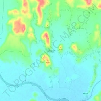 Mappa topografica Çatallar, altitudine, rilievo