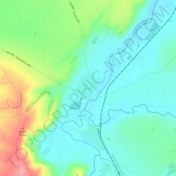 Mappa topografica İnanlı, altitudine, rilievo