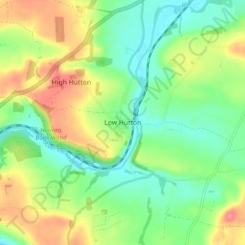 Mappa topografica Low Hutton, altitudine, rilievo