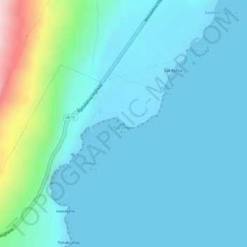 Mappa topografica Puu o Kaau, altitudine, rilievo