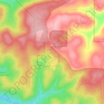 Mappa topografica Hearts Content, altitudine, rilievo