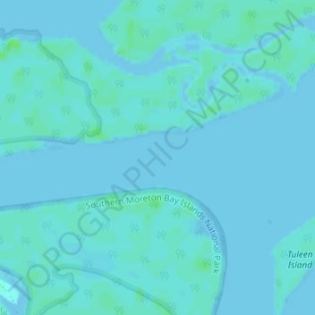 Mappa topografica Southern Moreton Bay Islands, altitudine, rilievo