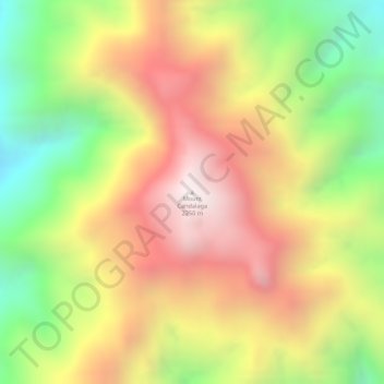 Mappa topografica Mount Candalaga, altitudine, rilievo
