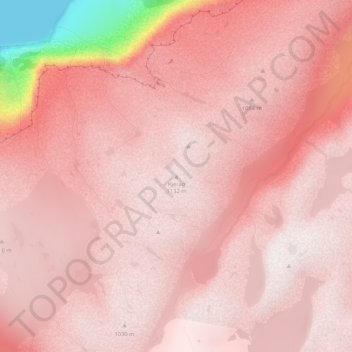 Mappa topografica Kjerag, altitudine, rilievo