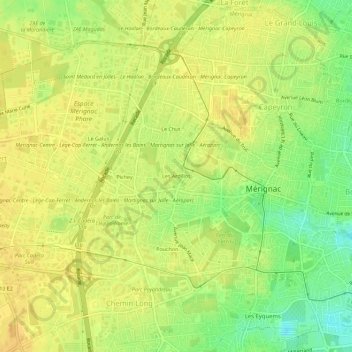 Mappa topografica Les Ardillos, altitudine, rilievo