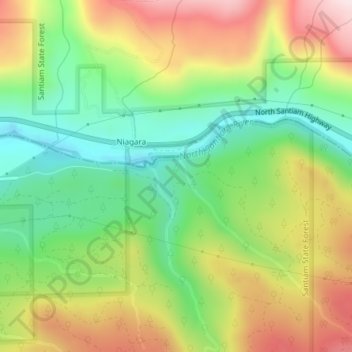 Mappa topografica Ed Rogers Wayside, altitudine, rilievo