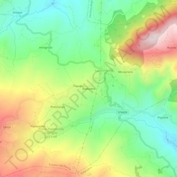 Mappa topografica Madurera, altitudine, rilievo