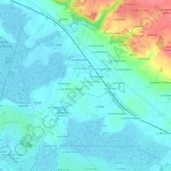 Mappa topografica La Papinais, altitudine, rilievo