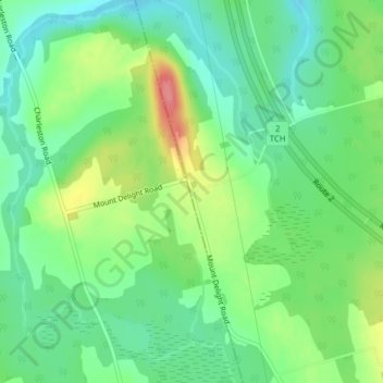 Mappa topografica Charleston, altitudine, rilievo