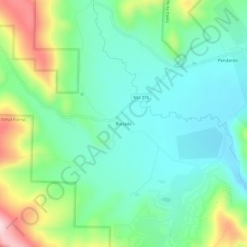 Mappa topografica Rociada, altitudine, rilievo