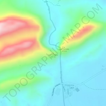 Mappa topografica Los Portales, altitudine, rilievo
