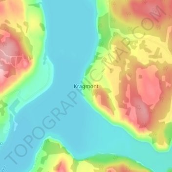 Mappa topografica Kragmont, altitudine, rilievo