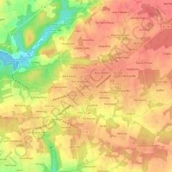 Mappa topografica La Gare, altitudine, rilievo