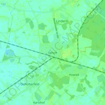 Mappa topografica Ocholt, altitudine, rilievo