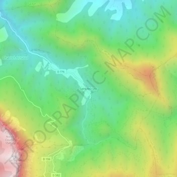 Mappa topografica Saint-Moirans, altitudine, rilievo