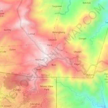 Mappa topografica Beckel, altitudine, rilievo