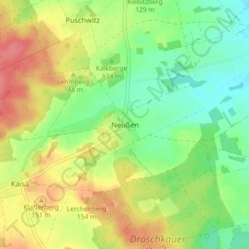 Mappa topografica Neußen, altitudine, rilievo