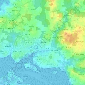 Mappa topografica La Madeleine, altitudine, rilievo