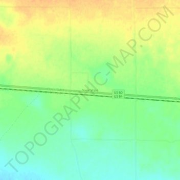 Mappa topografica Saint Vrain, altitudine, rilievo