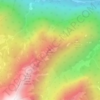 Mappa topografica Stavel, altitudine, rilievo