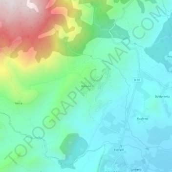 Mappa topografica Borivoli, altitudine, rilievo