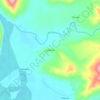 Mappa topografica Cutivireni, altitudine, rilievo