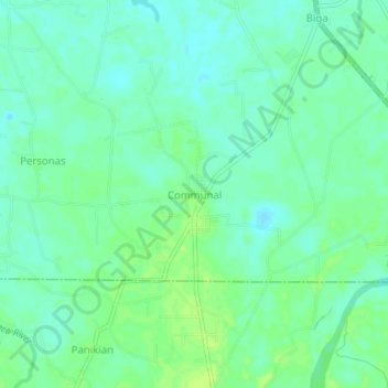 Mappa topografica Communal, altitudine, rilievo
