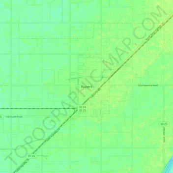 Mappa topografica Rupert, altitudine, rilievo