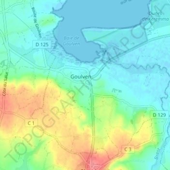 Mappa topografica Le Bourg, altitudine, rilievo