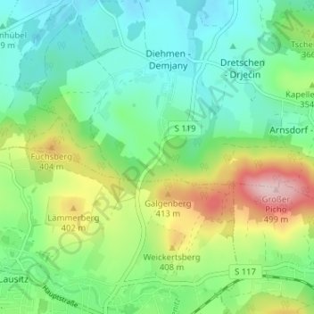 Mappa topografica Neu-Diehmen, altitudine, rilievo