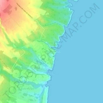 Mappa topografica Cales de Mallorca, altitudine, rilievo