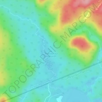 Mappa topografica Madawaska Highlands, altitudine, rilievo