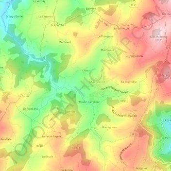 Mappa topografica Le Roule, altitudine, rilievo