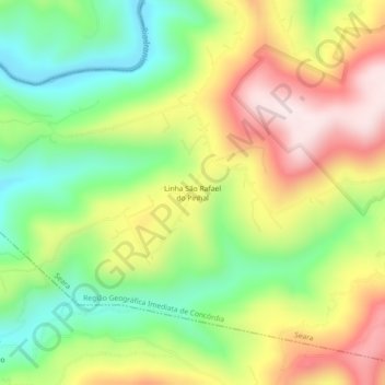Mappa topografica Linha São Rafael do Pinhal, altitudine, rilievo