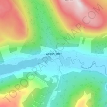 Mappa topografica Balquhidder, altitudine, rilievo